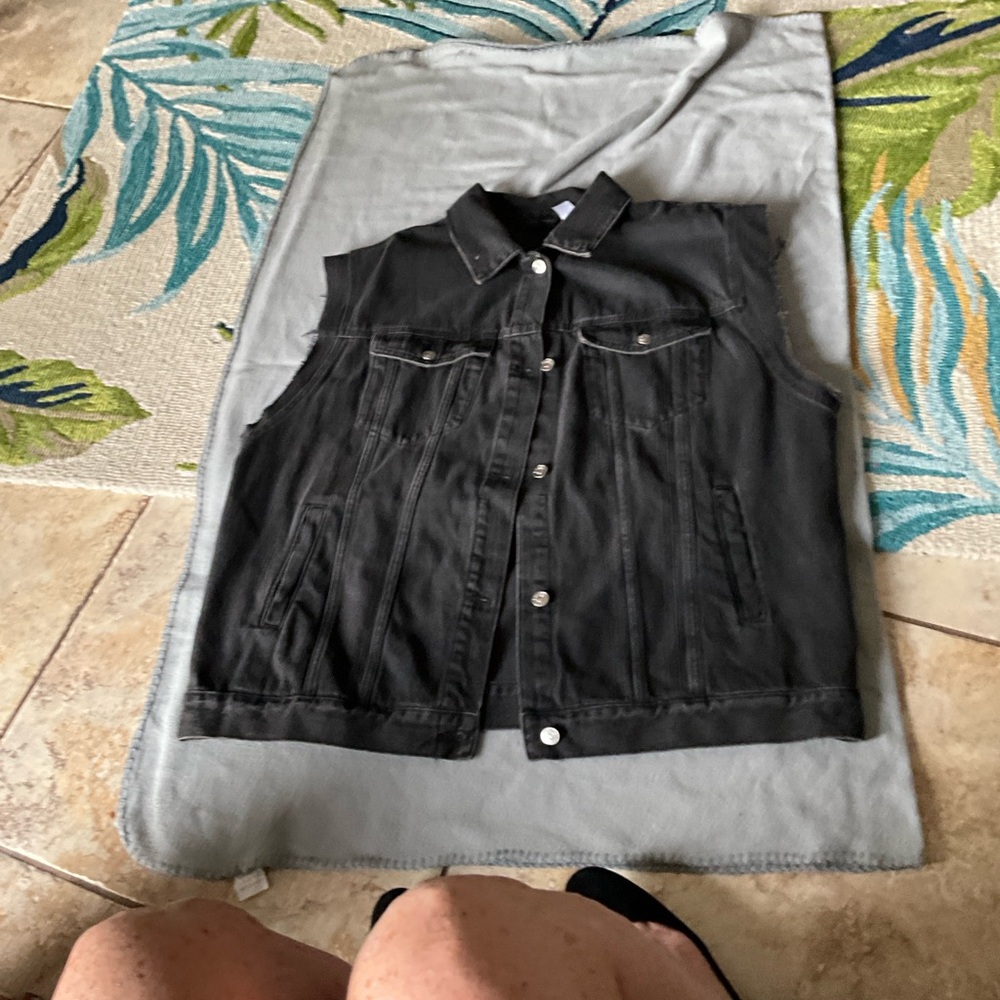 Zara Black Denim Vest